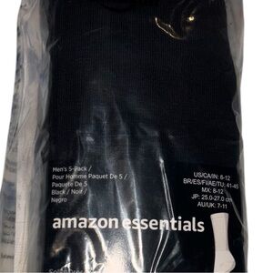Amazon Essentials Men's Black Socks Pack